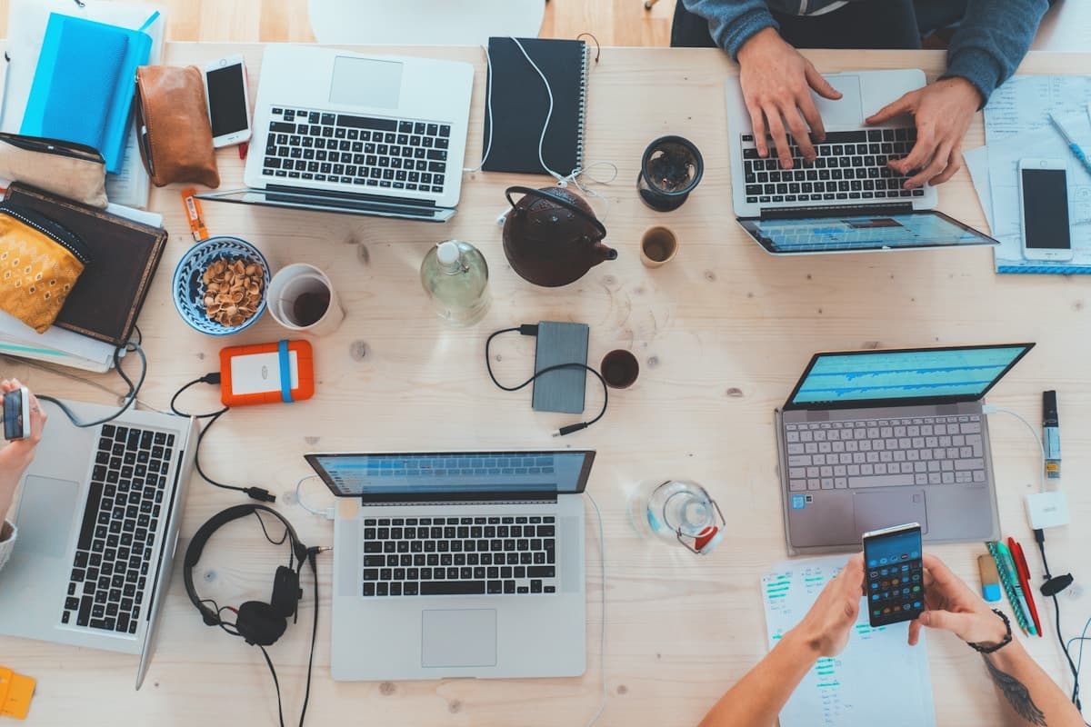 Founder team working together